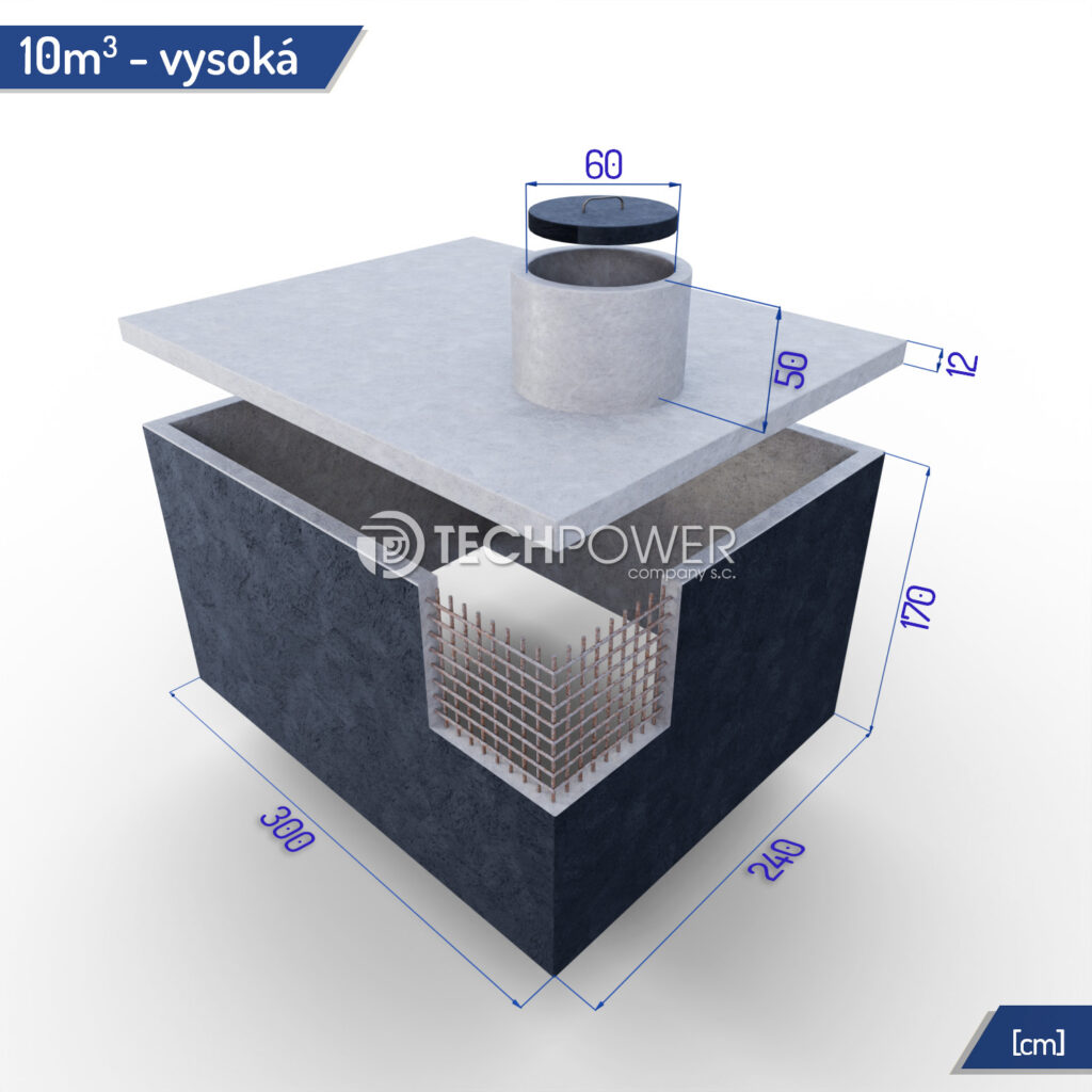 Betónová nádrž bez dna 10 m³ - vysoká