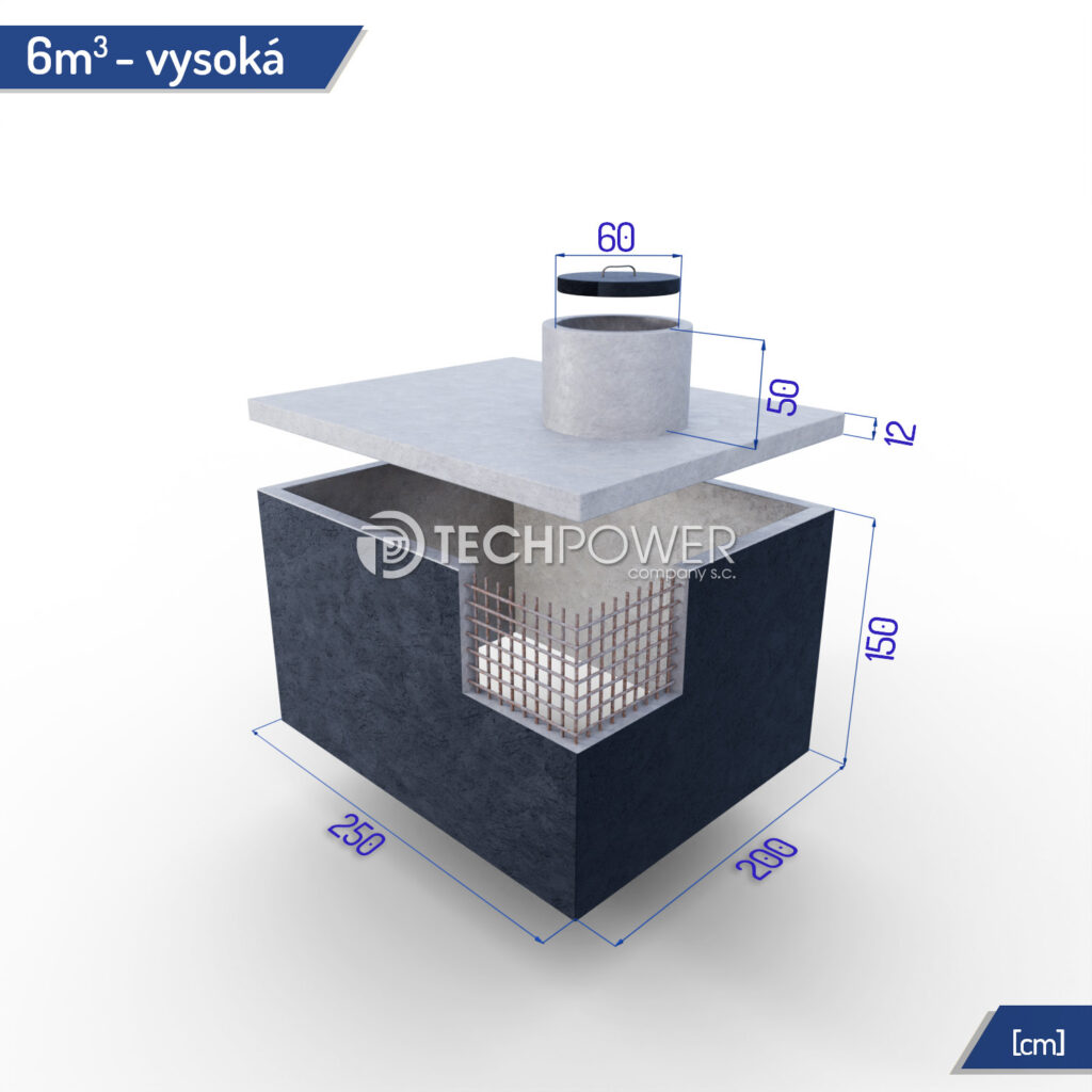 Betónová nádrž bez dna 6 m³ - vysoká