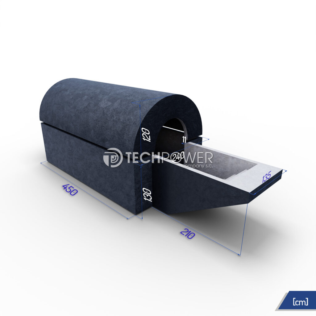 Betónová pivnica s klenbou 450 × 240 × 250 s monolitickými schodmi